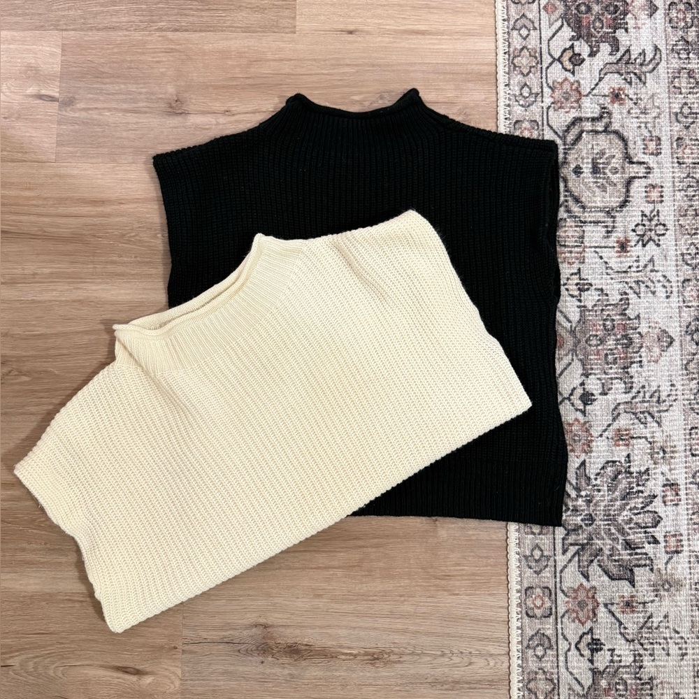 Black and Cream Sweater Set